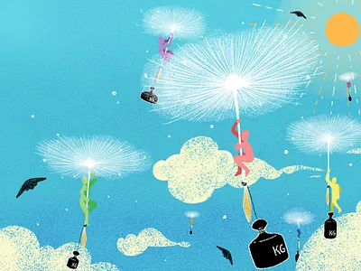 windflowers art artwork colors copertina cover editorial editoriale fiori flower fly freedom illustration illustrazione libertà soffioni volare wind windflower