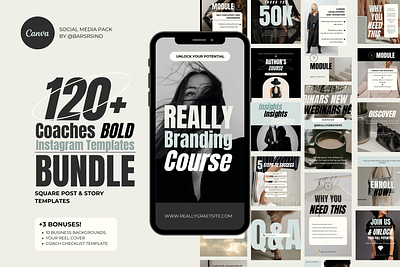 Coaches Bold Instagram Templates Bundle animation branding canva canva templates coach design graphic design instagram instagram post instagram templates post social media story