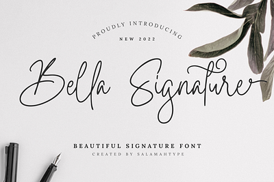 Bella Signature Font brand branding cosmetics creative design font logo logo font logotype products script font signature font typeface typography ui wedding