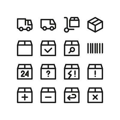 Delivery UI Icons box delivery icon icons order parcel shipping symbols truck ui vector