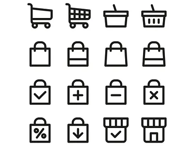 Shopping cart UI Icons cart e commerce ecommerce icons shop shopping store symbols ui ux vector