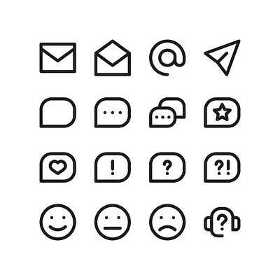 Chat UI Icons chat communication contact us contacts email icons message ui ux vector website