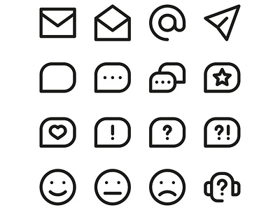 Chat UI Icons chat communication contact us contacts email icons message ui ux vector website