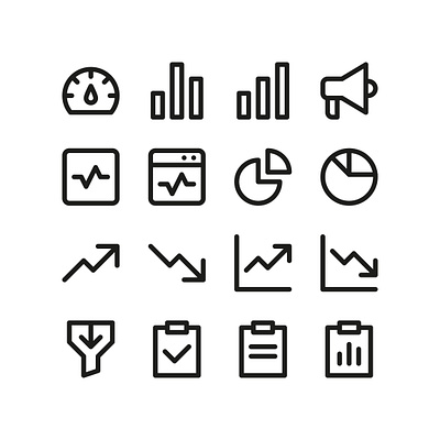 Dashboard UI Icons dashboard icon icons pulse statistic statistics symbols ui ux vector