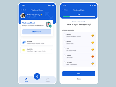 Wellness Check Mobile App app design fitness app growthlobby growthlobby design health app healthcheck app mobile app ui uiux design wellness app wellness check