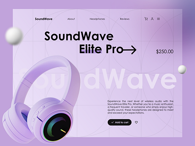 Headphone Product Page UI Design business website ecommerce headphone landing page product page purple ui uiux user experience user interface ux violet web design website