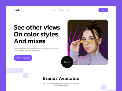 Norli website | Home Page branding business design ecommerce fashion fashion website glasses header home page interface landing page product service startup style ui user experience user interface ux website