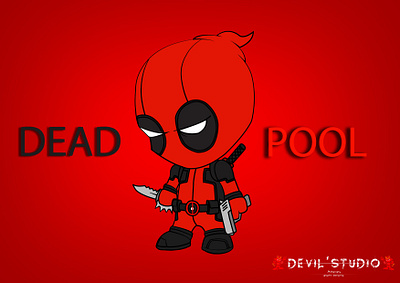 Dead Pool animation animation illustration character character illustration cute cute character dead pool deadpool deadpool2 graphic design graphic designing illustration knife marvels marvels deadpool marvels movie movie