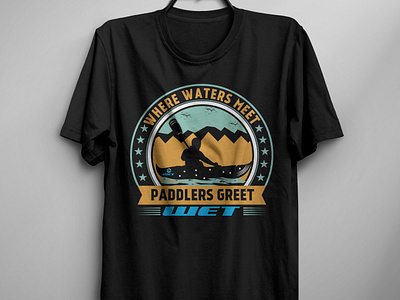 paddle boarding t shirt design for pod. design free mockup paddle paddle boarding paddle design t shirt t shirt mockup