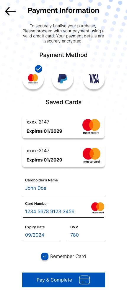 credit card checkout page design mobile final mockup