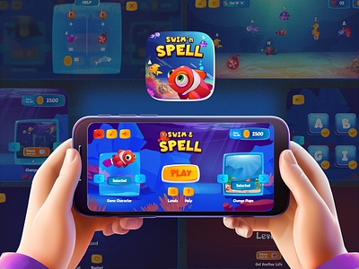 Kids Alphabets Learning Game - UI Design 3d ai game ai learning alphabets game animation branding design game design game sprite game ui graphic design illustration kids game logo motion graphics typography ui design vector