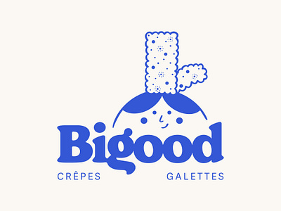 Bigood - Crêperie nomade beige bigoudène blue branding bretagne brittany crêpe food french french food galette graphic design illustration logo typo