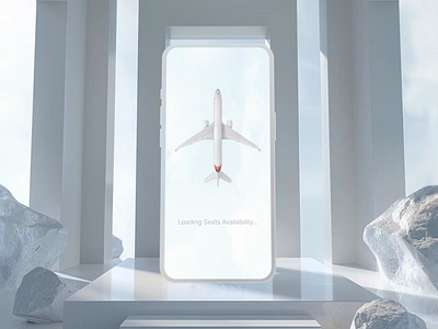 Flight Booking Seat experience 3d airbus airlines airplane animation c4d clean creative design flight interaction ios minimal motion motion graphics seats select seat ui ux white