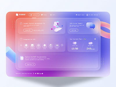 Forge NFT Dashboard 3d art art bitcoin blockcahin creative design crypto currency dashboard design ethereum figma glassmorphism design landing page matketpalce nft 3d nft art nft platform token uiux web app