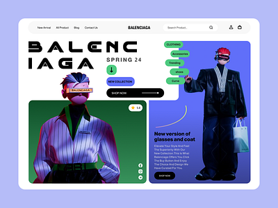 BALENCIAGA Landingpage appdesign balenciaga design figma landingpage ui uidesign uiux ux webdesign website