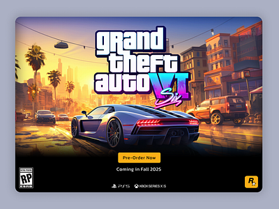 GTA 6 Pre-Order Page dailyui game ui gta gta 6 landing page ps5 rockstar games ui design ux design web design xbox