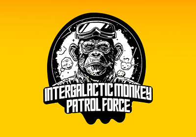 Intergalactic Monkey Patrol Force graphic design logo