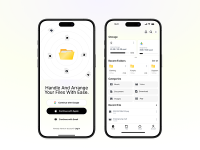 File Management App dropox exploration file filemanagement googledrive graphic design inspiration mobile ui uiux