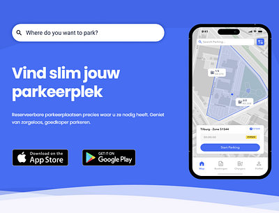 Landing page for SimplePark app design graphic design ui ux