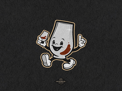 Whisky Glass Mascot 1930s 2d alcohol app branding character design drinks happy illustration illustrator mascot procreate retro rubber hose rubberhose sticker vintage whisky