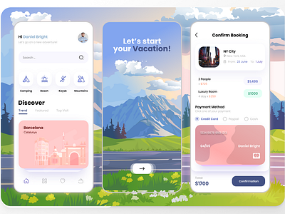 Vacation app appdesign design inspiration inspo mobile mobileapp uidesign userexperience userinterface uxui vacation