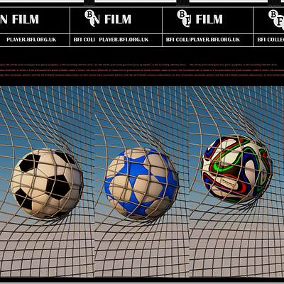 Football on Film - Moving Poster 3d animation 3d modelling cinema 4d graphic design motion graphics poster design