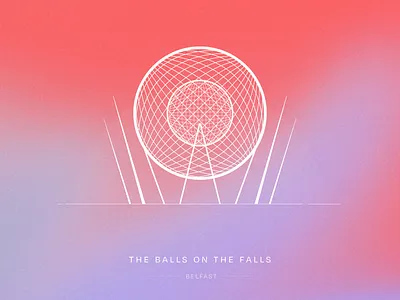 Balls on the Falls belfast colourful design icon ilustration sunrise