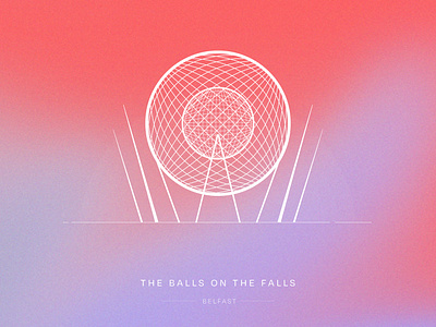 Balls on the Falls belfast colourful design icon ilustration sunrise