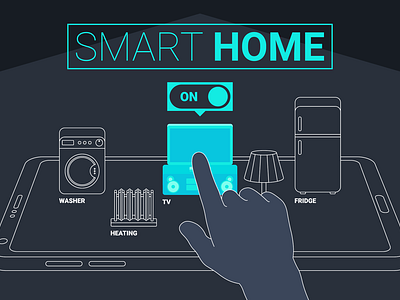 Step into the future with a smart home! 📱🏠 art connected home convenience efficiency flat illustration future living home automation home control illustration innovation internet of things iot modern living smart appliances smart devices smart home tech savvy technology vector vector illustration