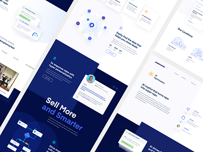 Amplemarket website design ai ai powered intelligence automation blue clean linkedin sales sales intelligence sales reps webdesign