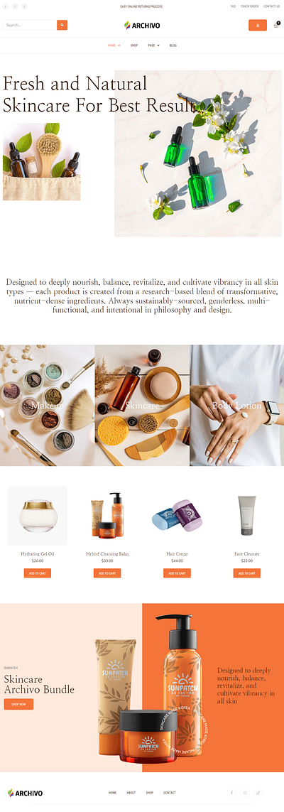 Beauty Cosmetics Website Shop Concept branding design graphic design ui ux website wordpress