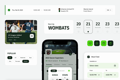 Sports Event App branding components design mobile ui ux