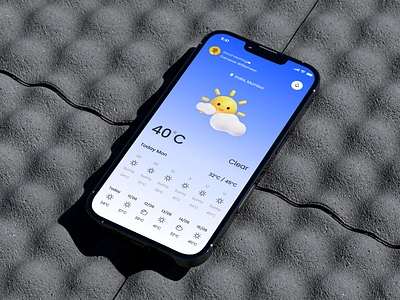 Daily UI Challenge #Day 37 Weather Design appdesign application challenge cloud color daily ui daily weather design dribbble figma mobile application mockup sun temperature ui uiux weather weather app weather design weather forecast