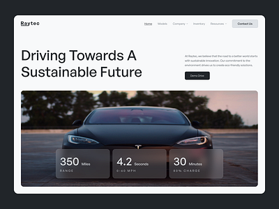 Raytec Electric Car Web Design automobile car car website design designflow electric electric car ev website landing page rental ui ux web web design website website design