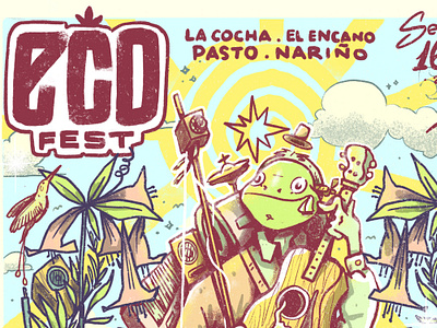Eco Fest. animal artwork cartel character color design festival festival art gig poster illustration lowbrow music poster
