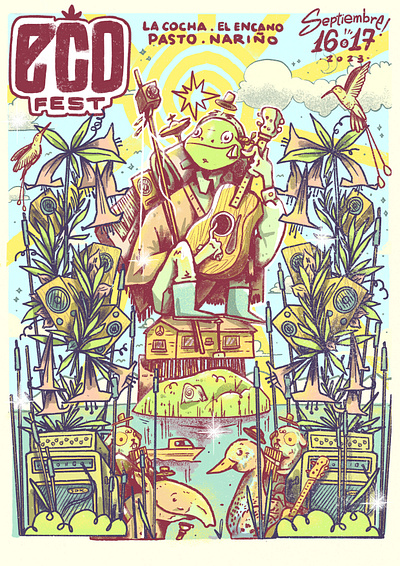 Eco Fest. animal artwork cartel character color design festival festival art gig poster illustration lowbrow music poster