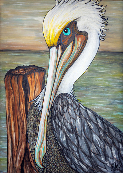 You lookin' at me? acrylic pelican