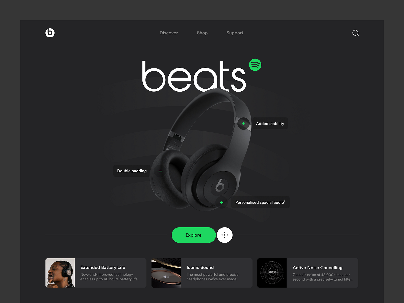 Spotify x Beats Landing Page by Casual Creatives on Dribbble