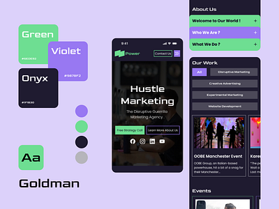 Power - Hussel Marketing Agency colorpalette mobiledesign typography webdesign