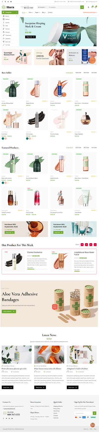 Beauty Cosmetics Website Shop Concept 3 branding design graphic design ui ux website wordpress