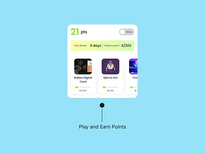 Gamification UI Card to Exhibit Streaks and Points design figma gamification mobile app points streaks ui ui card ui design ui kit uiux ux ux design