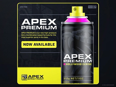 Apex Spray Paint | Snake Logo advertisement anaconda apex can dasedesigns illustration logo magazine magazine ad mascot python snake spray paint viper viper snake