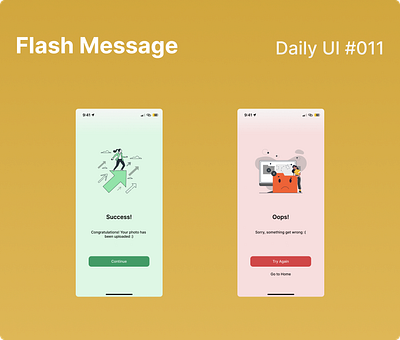 Daily UI 011 - Flash Message branding dailyui design ui