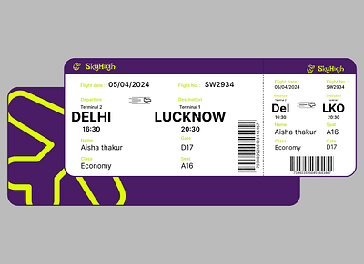 #DailyUi - 024 boarding pass design inspiration figma ui user interface ux