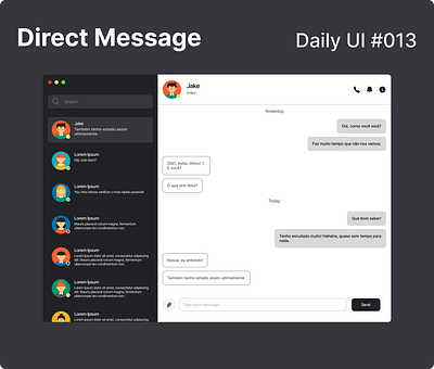 Daily UI 013 - Direct Message branding dailyui design ui