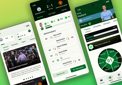 Football Player - Mobile game app mobile soccer ui ux
