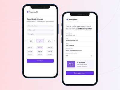 Online Self-scheduling for patients healthcare ios mobile patiients scheduling ui
