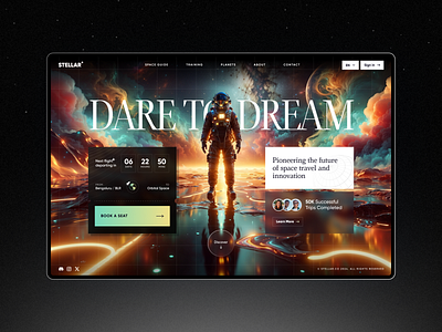 Landing Page Concept - Space Tourism Website app appdesign astronaut design figma galaxy landing landing page space tourism ui ux web design website