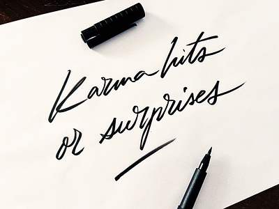 Karma art authentic calligraphy custom flow handwritten karma lettering logo quote script signature simple solid style type unique zen