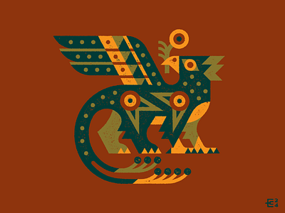The Gryphon beast cat eagle flower geometric griffon gryphon illustration lion mythical retro simple texture tiger vector
